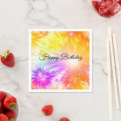 かわいいカラフル花火ハッピーバースデー スタンダードカクテルナプキン (インサイチュ)