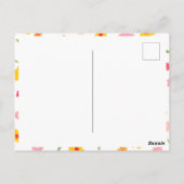 かわいいカラフル花誕生日キッズガール写真 ポストカード (裏面)