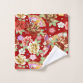 かわいいカラフル花 バスタオルセット (ウォッシュタオル)