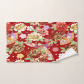 かわいいカラフル花 バスタオルセット (ハンドタオル)