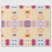 かわいいカラフル花 ラッピングペーパー (フラット)