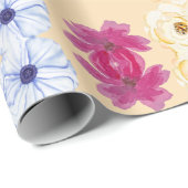 かわいいカラフル花 ラッピングペーパー (ロールコーナー)