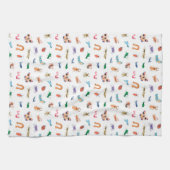 かわいいカラフル虫の模様 キッチンタオル (横)