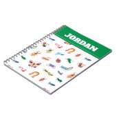 かわいいカラフル虫の模様 ノートブック (左側)