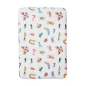 かわいいカラフル虫の模様 バスマット (正面縦)