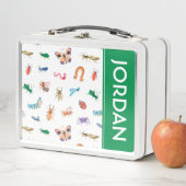 かわいいカラフル虫の模様 メタルランチボックス (インサイチュ)