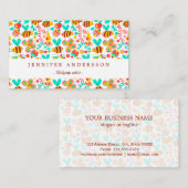 かわいいカラフル虫の模様 名刺 (正面/裏面)