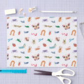 かわいいカラフル虫の模様 薄葉紙 (クラフト)