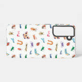 かわいいカラフル虫の模様 SAMSUNG GALAXYケース (裏面横)