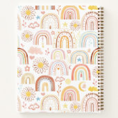 かわいいカラフル虹とデイジーの花抽象芸術 ノートブック (裏面)
