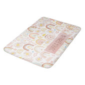 かわいいカラフル虹とデイジーの花抽象芸術 バスマット (アングル)