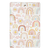 かわいいカラフル虹とデイジーの花抽象芸術 ミニクリップボード (裏面)