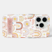 かわいいカラフル虹とデイジーの花抽象芸術 Case-Mate iPhoneケース (裏面 (横))