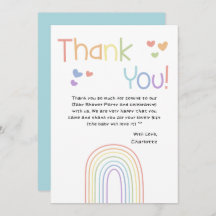 かわいいカラフル虹とハートベイビーシャワー