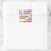 かわいいカラフル虹のハートパターン スクエアシール (バッグ)