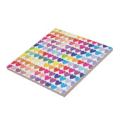 かわいいカラフル虹のハートパターン タイル (側面)