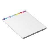 かわいいカラフル虹のハートパターン ノートパッド (アングル)