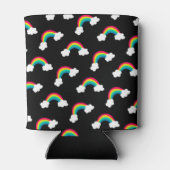 かわいいカラフル虹のパターン 缶クーラー (裏面)