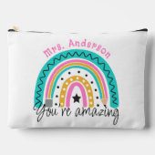 かわいいカラフル虹の先生鑑賞ギフト アクセサリーポーチ (正面)