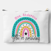 かわいいカラフル虹の先生鑑賞ギフト アクセサリーポーチ (裏面)