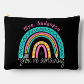 かわいいカラフル虹の先生鑑賞ギフト アクセサリーポーチ (正面)