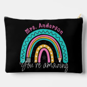 かわいいカラフル虹の先生鑑賞ギフト アクセサリーポーチ (裏面)