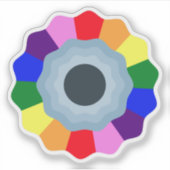 かわいいカラフル虹の花 シール (正面)