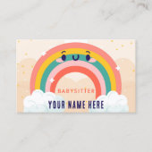 かわいいカラフル虹の託児 名刺 (正面)