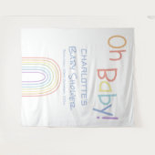 かわいいカラフル虹の赤ちゃんシャワー背景 タペストリー (正面(横))