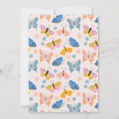 かわいいカラフル蝶1st誕生日パーティー 招待状 (裏面)