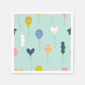 かわいいカラフル誕生日パーティー風船パターン スタンダードカクテルナプキン (正面)