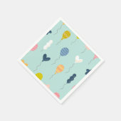 かわいいカラフル誕生日パーティー風船パターン スタンダードカクテルナプキン (角)