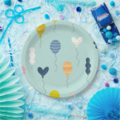 かわいいカラフル誕生日パーティー風船パターン ペーパープレート (パーティー)