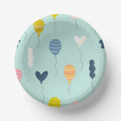 かわいいカラフル誕生日パーティー風船パターン ペーパーボウル (正面)