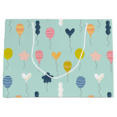 かわいいカラフル誕生日パーティー風船パターン ラージペーパーバッグ (正面)