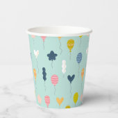 かわいいカラフル誕生日パーティー風船パターン 紙コップ (裏面)