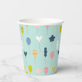 かわいいカラフル誕生日パーティー風船パターン 紙コップ (正面)