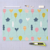 かわいいカラフル誕生日パーティー風船パターン 薄葉紙 (クラフト)