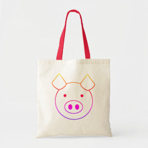 かわいいカラフル豚のトートバッグ トートバッグ