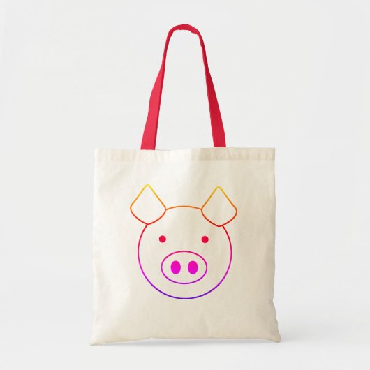 かわいいカラフル豚トートバッグ トートバッグ (正面)