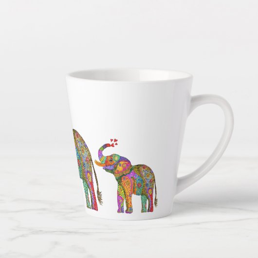 かわいいカラフル象ラテマグ カフェラテマグ (右)
