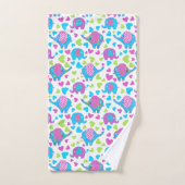 かわいいカラフル象 バスタオルセット (ハンドタオル)