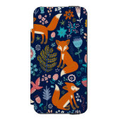 かわいいカラフル赤いキツネ&花 INCIPIO iPhoneウォレットケース (フォリオ 正面)