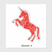かわいいカラフル赤いユニコーンのアート シール (シート)