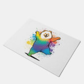 かわいいカラフル踊りチョー ドアマット (アングル)