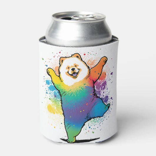 かわいいカラフル踊りチョー 缶クーラー (缶正面)