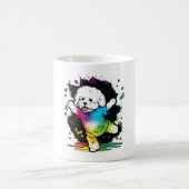 かわいいカラフル踊りビション コーヒーマグカップ (中央)