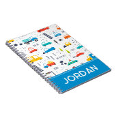 かわいいカラフル車の交通パターン ノートブック (右側)