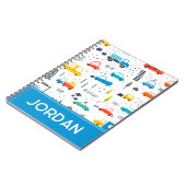 かわいいカラフル車の交通パターン ノートブック (左側)