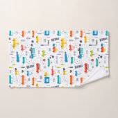 かわいいカラフル車の交通パターン バスタオルセット (ハンドタオル)